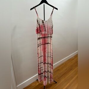 518. VENUS Pink and Cream Tie-Dye Maxi Dress